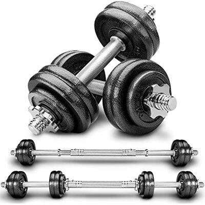 RE:SPORT Mancuernas Ajustables 15-30kg Pesas y Mancuernas de Hierro Fundido con Barra y Discos para Culturismo, Aptitud, Halterofilia, Ejercicios de Gimnasio Doméstico RE:SPORT Mancuernas Ajustables 15-30kg Pesas y Mancuernas de Hierro Fundido con Barra y Discos para Culturismo, Aptitud, Halterofilia, Ejercicios de Gimnasio Doméstico