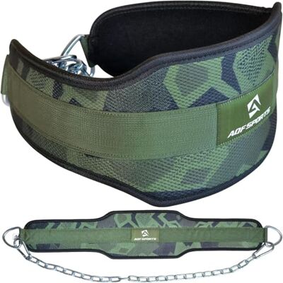AQF Cinturon Lastre Gym, Neopreno Dominadas Cinturon Con Cadena, Faja Lumbar Mujer Hombre Para Barra Dominadas, Musculación Levantamiento De Pesas Fitness En Casa Cinturon Gimnasio (Verde Camo) AQF Cinturon Lastre Gym, Neopreno Dominadas Cinturon Con Cadena, Faja Lumbar Mujer Hombre Para Barra Dominadas, Musculación Levantamiento De Pesas Fitness En Casa Cinturon Gimnasio (Verde Camo)