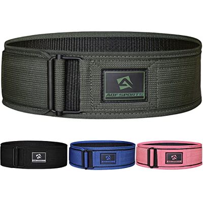 AQF Cinturon Lumbar Gimnasio, 4"/10.2cm Nylon Autobloqueante Cinturón Powerlifting, Soporte Faja Gym Para Musculacion, Entrenamiento Funcional, Sentadillas, Peso Lifting Belt Hombre Mujer (M, Verde) AQF Cinturon Lumbar Gimnasio, 4"/10.2cm Nylon Autobloqueante Cinturón Powerlifting, Soporte Faja Gym Para Musculacion, Entrenamiento Funcional, Sentadillas, Peso Lifting Belt Hombre Mujer (M, Verde)