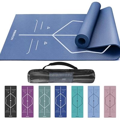PROIRON Esterilla de yoga deportiva con alineación, gruesa, esterilla de pilates, no rasgable, con bolsa de transporte adicional, esterillas de yoga para mujeres para aeróbicos, estocadas, tablones, PROIRON Esterilla de yoga deportiva con alineación, gruesa, esterilla de pilates, no rasgable, con bolsa de transporte adicional, esterillas de yoga para mujeres para aeróbicos, estocadas, tablones,