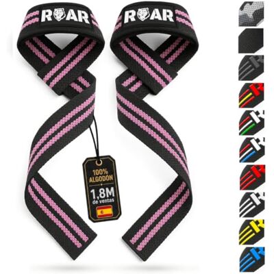 Roar ® Correas Levantamiento de Pesas Profesionales, aps Powerlifting, Agarres para Gym, Agarraderas Gimnasio para Peso Muerto, Crossfit Weight Lifting (Rosa) Roar ® Correas Levantamiento de Pesas Profesionales, aps Powerlifting, Agarres para Gym, Agarraderas Gimnasio para Peso Muerto, Crossfit Weight Lifting (Rosa)
