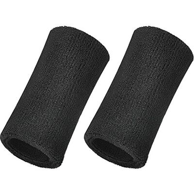 WILLBOND Muñequera Deportiva Deportiva elástica de algodón para Deporte, 2 Piezas, Color Negro WILLBOND Muñequera Deportiva Deportiva elástica de algodón para Deporte, 2 Piezas, Color Negro