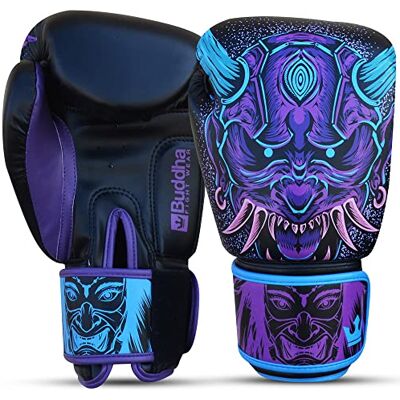 Buddha Fight Wear Guantes de Boxeo Fantasy Luzbel Muay Thai Kick Boxing Piel Sintética Tejido Interior Resistente A Olores Costura Reforzada Varios Diseños (Azul, 12 Onz) Buddha Fight Wear Guantes de Boxeo Fantasy Luzbel Muay Thai Kick Boxing Piel Sintética Tejido Interior Resistente A Olores Costura Reforzada Varios Diseños (Azul, 12 Onz)