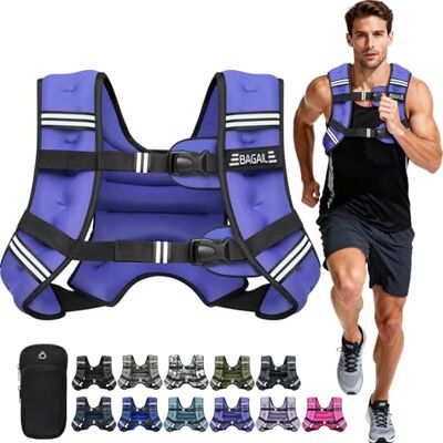 BAGAIL Chaleco Lastrado para Entrenamiento de Fuerza, Talla de Busto Ajustable, Bolsillo Práctico, Ideal para Entrenamientos en Gimnasio, Yoga y Ejercicios Aeróbicos BAGAIL Chaleco Lastrado para Entrenamiento de Fuerza, Talla de Busto Ajustable, Bolsillo Práctico, Ideal para Entrenamientos en Gimnasio, Yoga y Ejercicios Aeróbicos