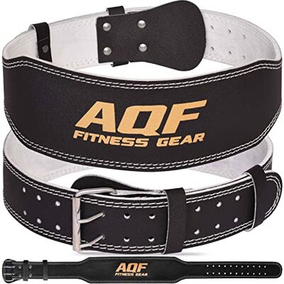 AQF Cinturon Lumbar Gimnasio, 4" 6" Amplio Cuero Acolchado Cinturón Gym, Powerlifting Belt Con Acero Rodillo Hebilla, Cinturon Halterofilia Para Levantamiento & Fitness AQF Cinturon Lumbar Gimnasio, 4" 6" Amplio Cuero Acolchado Cinturón Gym, Powerlifting Belt Con Acero Rodillo Hebilla, Cinturon Halterofilia Para Levantamiento & Fitness