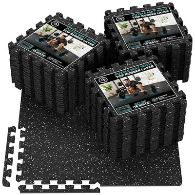 BeMaxx Esterilla Fitness Suelo Gimnasio Caucho – Set de 54 Alfombras Puzzle Protector Suelo de Goma, Colchoneta Gimnasia Ejercicio en Casa, Espuma Tatami Deporte Alfombrillas Pesas Gym Garaje Piscina BeMaxx Esterilla Fitness Suelo Gimnasio Caucho – Set de 54 Alfombras Puzzle Protector Suelo de Goma, Colchoneta Gimnasia Ejercicio en Casa, Espuma Tatami Deporte Alfombrillas Pesas Gym Garaje Piscina