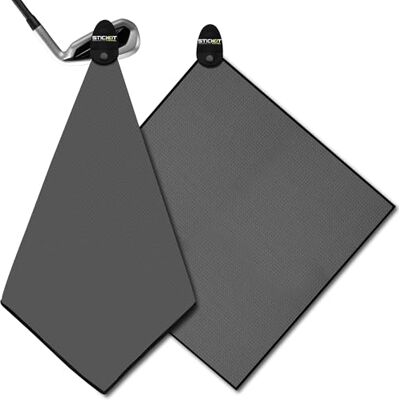 STICKIT Toalla magnética, Gris, Toalla de Golf de Microfibra de Nivel Superior con Bolsillos Profundos de gofre, imán de Fuerza Industrial para un Fuerte Agarre a carritos de Golf o Palos STICKIT Toalla magnética, Gris, Toalla de Golf de Microfibra de Nivel Superior con Bolsillos Profundos de gofre, imán de Fuerza Industrial para un Fuerte Agarre a carritos de Golf o Palos
