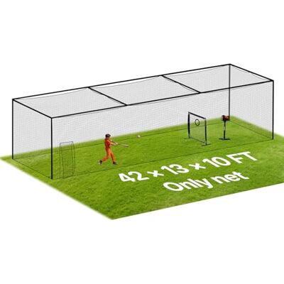 VEVOR Jaula de Bateo de Béisbol 1270 x 390 x 308 cm, Portátil e Independiente, con HDPE Anudado de 30 Capas y Mosquetones, para Interior y Exterior, Compatible con Béisbol, Golf, Tenis y Bádminton VEVOR Jaula de Bateo de Béisbol 1270 x 390 x 308 cm, Portátil e Independiente, con HDPE Anudado de 30 Capas y Mosquetones, para Interior y Exterior, Compatible con Béisbol, Golf, Tenis y Bádminton