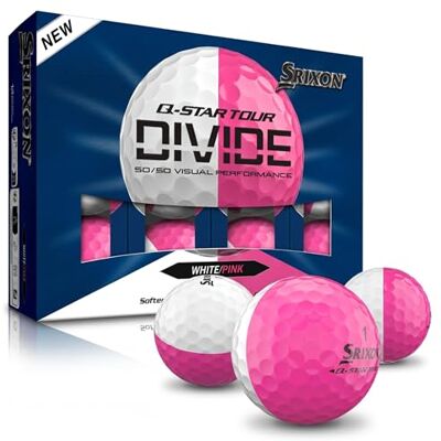 Srixon Q-Star Tour Divide, Pelotas de Golf bicolores de uretano, sensación de Golpe Suave, Distancia optimizada, Núcleo FastLayer con compresión 74, golfistas, Paquete de 12 Srixon Q-Star Tour Divide, Pelotas de Golf bicolores de uretano, sensación de Golpe Suave, Distancia optimizada, Núcleo FastLayer con compresión 74, golfistas, Paquete de 12