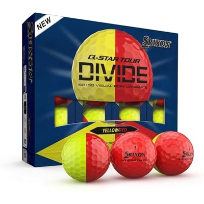Srixon Q-Star Tour Divide, Pelotas de Golf de uretano bicolores, Sensación de Golpe Suave, Distancia optimizada, Núcleo FastLayer con compresión 74, Idea de Regalo para golfistas, Paquete de 12 Srixon Q-Star Tour Divide, Pelotas de Golf de uretano bicolores, Sensación de Golpe Suave, Distancia optimizada, Núcleo FastLayer con compresión 74, Idea de Regalo para golfistas, Paquete de 12
