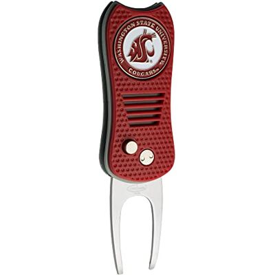 Team Golf NCAA Washington State Cougars Switchblade Herramienta de Divot con Marcador de Bola magnética de Doble Cara, Cuenta con un diseño Patentado de Broche único, Causa Menos daño a los Verdes, Team Golf NCAA Washington State Cougars Switchblade Herramienta de Divot con Marcador de Bola magnética de Doble Cara, Cuenta con un diseño Patentado de Broche único, Causa Menos daño a los Verdes,