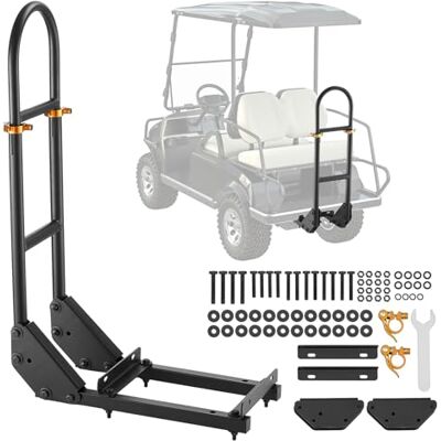 VEVOR Barra de Apoyo para Carrito de Golf, con Reposapiés de Metal, sin Necesidad de Modificaciones, para Asiento Trasero, Acero al Carbono, Ajustable en Altura de 70 a 85 cm, 450 x 235 x 905 mm VEVOR Barra de Apoyo para Carrito de Golf, con Reposapiés de Metal, sin Necesidad de Modificaciones, para Asiento Trasero, Acero al Carbono, Ajustable en Altura de 70 a 85 cm, 450 x 235 x 905 mm