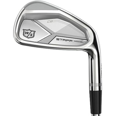 Wilson Staff Juego de hierros de golf, Staff Model CB, 4-PW, S-Flex, Para diestros, Varilla de acero, 7 piezas, Plateado, Wilson Staff Juego de hierros de golf, Staff Model CB, 4-PW, S-Flex, Para diestros, Varilla de acero, 7 piezas, Plateado,