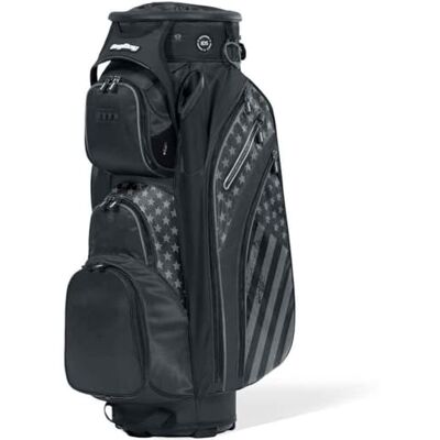 Bag Boy Revolver XP Bolsa para Carrito de Golf, Parte Superior giratoria de 14 vías de 360⁰ con separadores Individuales de Longitud Completa, Tubo de Putter Externo, 9 Bolsillos, Negro/Estrellas y Bag Boy Revolver XP Bolsa para Carrito de Golf, Parte Superior giratoria de 14 vías de 360⁰ con separadores Individuales de Longitud Completa, Tubo de Putter Externo, 9 Bolsillos, Negro/Estrellas y