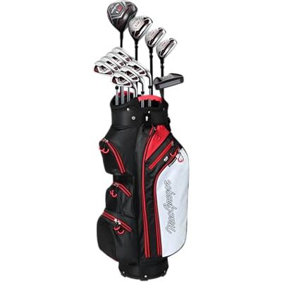 MACGREGOR Zt1-Bolsa de Acero/Grafito, Carrito de Soporte, para Hombre, Diestro/Zurdo, Juego de Paquete de Golf, Negro/Rojo, Talla única MACGREGOR Zt1-Bolsa de Acero/Grafito, Carrito de Soporte, para Hombre, Diestro/Zurdo, Juego de Paquete de Golf, Negro/Rojo, Talla única