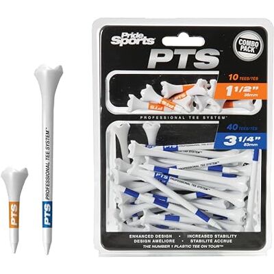 PrideSports Pride sistema profesional Evolution Golf con 40 Count bolsas de plástico, Color Blanco, 3-1/4 Inch, 50 Unidades PrideSports Pride sistema profesional Evolution Golf con 40 Count bolsas de plástico, Color Blanco, 3-1/4 Inch, 50 Unidades
