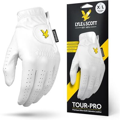 Scott Tour Pro Guante de Golf de Cuero Cabretta Ultra Suave, Agarre definitivo, Control de Humedad, Duradero, Guante de Golf para Hombre, Color Blanco, Extragrande, Mano Scott Tour Pro Guante de Golf de Cuero Cabretta Ultra Suave, Agarre definitivo, Control de Humedad, Duradero, Guante de Golf para Hombre, Color Blanco, Extragrande, Mano