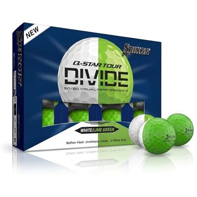 Srixon Q-Star Tour Divide, Pelotas de Golf de uretano bicolores, Sensación de Golpe Suave, Distancia optimizada, Núcleo FastLayer con compresión 74, Idea de Regalo para golfistas, Paquete de 12 Srixon Q-Star Tour Divide, Pelotas de Golf de uretano bicolores, Sensación de Golpe Suave, Distancia optimizada, Núcleo FastLayer con compresión 74, Idea de Regalo para golfistas, Paquete de 12