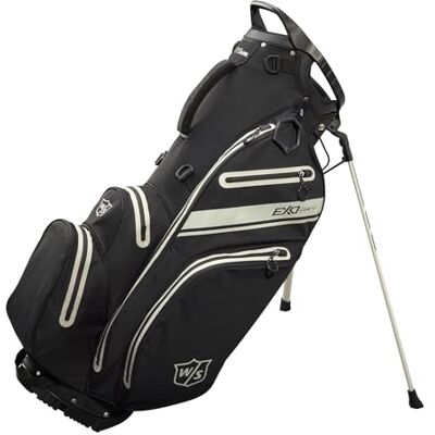 Wilson Bolsa de Golf , Bolsa W/S Exo Dry Stand Bag, Bolsa de Transporte/Trolley, 5 Compartimentos para Varios Palos de Golf, Accesorios de Golf para Hombres y Mujeres, Negro/Gris Marengo/Plata Wilson Bolsa de Golf , Bolsa W/S Exo Dry Stand Bag, Bolsa de Transporte/Trolley, 5 Compartimentos para Varios Palos de Golf, Accesorios de Golf para Hombres y Mujeres, Negro/Gris Marengo/Plata