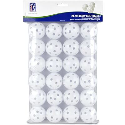 PGA TOUR Airflow Pelotas de Golf para Entrenamiento, Paquete de 24, Color Blanco PGA TOUR Airflow Pelotas de Golf para Entrenamiento, Paquete de 24, Color Blanco
