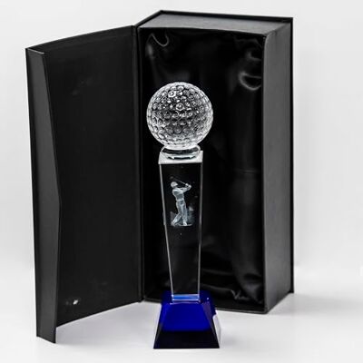 LONGRIDGE Trofeo de golf Crystal con pelota de golf Transparente, 180 mm LONGRIDGE Trofeo de golf Crystal con pelota de golf Transparente, 180 mm