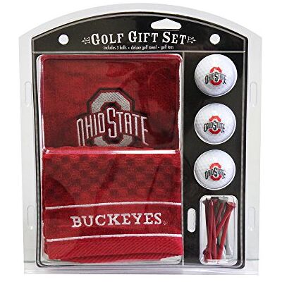 Team Golf NCAA Ohio State Buckeyes Juego de Regalo: Toalla de Golf Bordada, 3 Pelotas de Golf y 14 Camisetas de Golf de 2-3/4 Pulgadas, Toalla de Triple Pliegue de 16 x 22 Pulgadas y 100% algodón Team Golf NCAA Ohio State Buckeyes Juego de Regalo: Toalla de Golf Bordada, 3 Pelotas de Golf y 14 Camisetas de Golf de 2-3/4 Pulgadas, Toalla de Triple Pliegue de 16 x 22 Pulgadas y 100% algodón