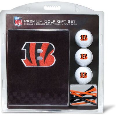 Team Golf NFL Cincinnati Bengals Juego de Regalo: Toalla de Golf Bordada, 3 Pelotas de Golf y 14 Camisetas de Golf de 2-3/4 Pulgadas, Toalla de Triple Pliegue de 16 x 22 Pulgadas y 100% algodón Team Golf NFL Cincinnati Bengals Juego de Regalo: Toalla de Golf Bordada, 3 Pelotas de Golf y 14 Camisetas de Golf de 2-3/4 Pulgadas, Toalla de Triple Pliegue de 16 x 22 Pulgadas y 100% algodón