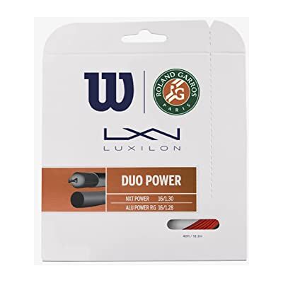 Wilson Luxilon Duo Power Roland Garros, Corda per Racchette da Tennis, Combinazione di ALU Power RG e NXT Power, Rosso/Naturale Wilson Luxilon Duo Power Roland Garros, Corda per Racchette da Tennis, Combinazione di ALU Power RG e NXT Power, Rosso/Naturale