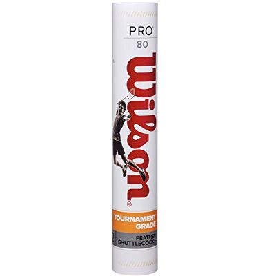 Wilson Volantes de bádminton, Pro 80, Tubo de 12 Unidades Wilson Volantes de bádminton, Pro 80, Tubo de 12 Unidades