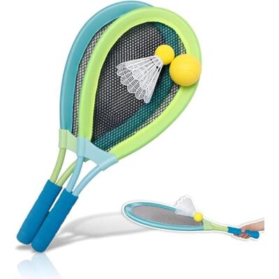 alldoro Set XL de bádminton y Tenis Blando, 4 Piezas, Palas Gigantes set jumbo de bádminton, 2 raquetas grandes (62 cm), para jardín, playa y piscina, juego de exterior desde 5 años alldoro Set XL de bádminton y Tenis Blando, 4 Piezas, Palas Gigantes set jumbo de bádminton, 2 raquetas grandes (62 cm), para jardín, playa y piscina, juego de exterior desde 5 años