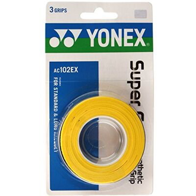 YONEX Overgrip Super GRAP 3er Mango de Raqueta de Tenis, Color Amarillo, Talla Standard YONEX Overgrip Super GRAP 3er Mango de Raqueta de Tenis, Color Amarillo, Talla Standard