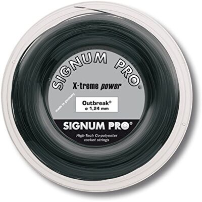 Signum Pro Outbreak Bobina de Cuerdas de Tenis, Color Negro Signum Pro Outbreak Bobina de Cuerdas de Tenis, Color Negro