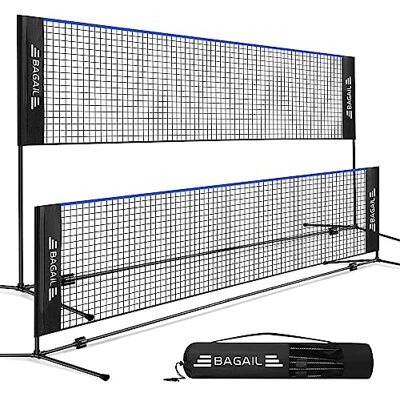 BAGAIL Red de Bádminton Plegable Hecha de Nailon con Soporte de Altura Regulable y Bolsa de Transporte, Fácil de Montar y Desmontar, Jugar al Tenis, Bádminton o Voleibol BAGAIL Red de Bádminton Plegable Hecha de Nailon con Soporte de Altura Regulable y Bolsa de Transporte, Fácil de Montar y Desmontar, Jugar al Tenis, Bádminton o Voleibol