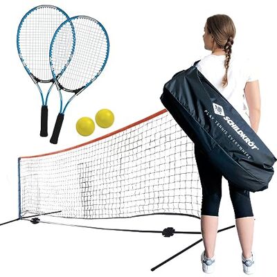 Schildkröt Tennis Set en una Mochila, para Aficionados, Red Independiente, 2 Raquetas, 2 Pelotas (Ø7 mm), Dimensiones de la Red 300 cm x 75 cm, 6 Conos de plástico, en Una Bandolera, Schildkröt Tennis Set en una Mochila, para Aficionados, Red Independiente, 2 Raquetas, 2 Pelotas (Ø7 mm), Dimensiones de la Red 300 cm x 75 cm, 6 Conos de plástico, en Una Bandolera,