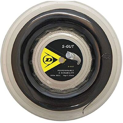 Dunlop S Gut Cordaje Tenis, Negro, 1.32 mm, 200 m Dunlop S Gut Cordaje Tenis, Negro, 1.32 mm, 200 m