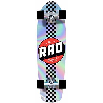 RAD Retro Checker Cruiser Tabla Completa, Adultos Unisex, Holográfico, 28 RAD Retro Checker Cruiser Tabla Completa, Adultos Unisex, Holográfico, 28
