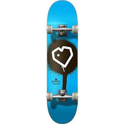 Centrano Unisex – Adultos Blueprint Spray Heart V2 Monopatín Completo, Azul/Negro/Blanco, 8 Pulgadas Centrano Unisex – Adultos Blueprint Spray Heart V2 Monopatín Completo, Azul/Negro/Blanco, 8 Pulgadas
