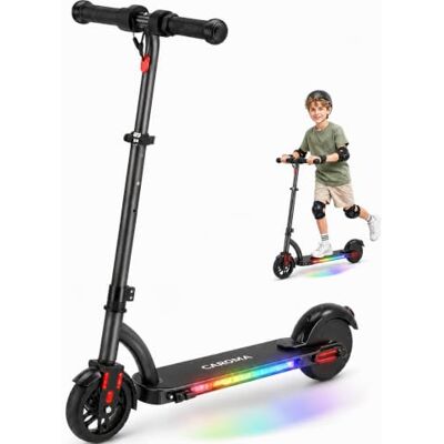 Caroma Patinete eléctrico para niños de 6 a 12 años, Doble Sistema de Freno, Motor de 150 W hasta 16 km/h, Alcance de 12 km, Velocidad y Altura Regulables, Pantalla LED Caroma Patinete eléctrico para niños de 6 a 12 años, Doble Sistema de Freno, Motor de 150 W hasta 16 km/h, Alcance de 12 km, Velocidad y Altura Regulables, Pantalla LED