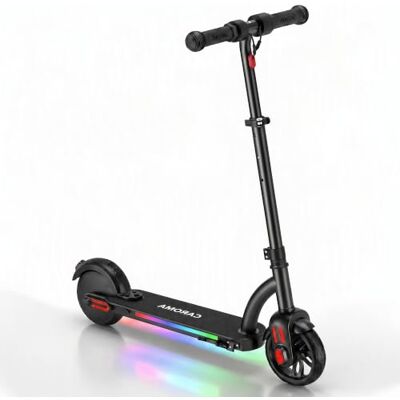 Caroma Patinete eléctrico para niños de 6 a 12 años, con Motor de 150 W, 3 velocidades hasta 16 km/h, luz LED, Altura Ajustable, Alcance de 10 km, Regalo para niños y niñas Caroma Patinete eléctrico para niños de 6 a 12 años, con Motor de 150 W, 3 velocidades hasta 16 km/h, luz LED, Altura Ajustable, Alcance de 10 km, Regalo para niños y niñas