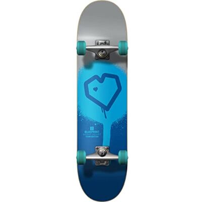 Centrano Unisex – Adultos Blueprint Spray Heart V2 Monopatín Completo, Gris, 7,75 Pulgadas Centrano Unisex – Adultos Blueprint Spray Heart V2 Monopatín Completo, Gris, 7,75 Pulgadas