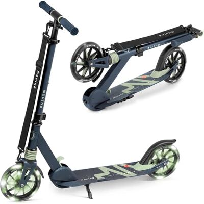 Movino Patinete para Niños Adultos y Adolescentes hasta 100 kg Scooter Plegable Urbano Ruedas LED Grandes 180 mm Manillar Ajustable City Light Movino Patinete para Niños Adultos y Adolescentes hasta 100 kg Scooter Plegable Urbano Ruedas LED Grandes 180 mm Manillar Ajustable City Light