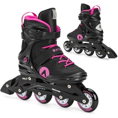 ATTABO Patines en Línea Cyclone Fitness Mujer Talla 36 EU Ruedas ABEC-7 Bota Semirrígida PU 82A Freno TPR Comodidad Estabilidad Ajuste 3 Etapas Materiales Duraderos Color Negro-Rosa ATTABO Patines en Línea Cyclone Fitness Mujer Talla 36 EU Ruedas ABEC-7 Bota Semirrígida PU 82A Freno TPR Comodidad Estabilidad Ajuste 3 Etapas Materiales Duraderos Color Negro-Rosa