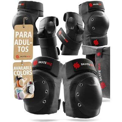 SKATEWIZ Rodilleras Patines Adulto protecciones patines adulto Protectores Patines en Línea, Skate, Scooter Rodilleras y Coderas Material de patinaje SHIELD Talla L Negro SKATEWIZ Rodilleras Patines Adulto protecciones patines adulto Protectores Patines en Línea, Skate, Scooter Rodilleras y Coderas Material de patinaje SHIELD Talla L Negro