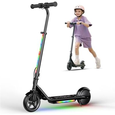 iScooter Patinete eléctrico para niños de 6 a 12 años, Motor de 150 W, 8/13/19 km/h, Altura Ajustable de 82 – 100 cm, Patinete eléctrico para niños con neumáticos de 6,0 Pulgadas, Luces de arcoíris iScooter Patinete eléctrico para niños de 6 a 12 años, Motor de 150 W, 8/13/19 km/h, Altura Ajustable de 82 – 100 cm, Patinete eléctrico para niños con neumáticos de 6,0 Pulgadas, Luces de arcoíris