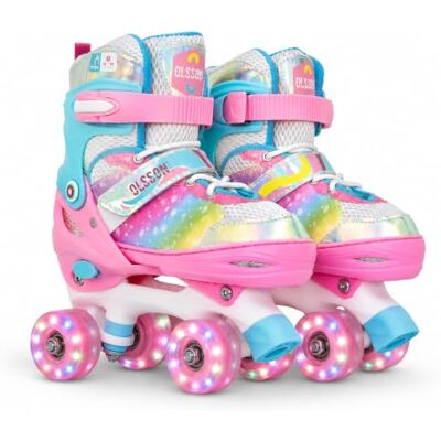 Olsson & Brothers Patines 4 Ruedas Niños con Luces OLSSON Blossom Talla Ajustable (28-35) Mediante botón Rodamientos ABEC 7 de Carbono Chasis Resistente Sujeción Regulable Velcro (28-31) Olsson & Brothers Patines 4 Ruedas Niños con Luces OLSSON Blossom Talla Ajustable (28-35) Mediante botón Rodamientos ABEC 7 de Carbono Chasis Resistente Sujeción Regulable Velcro (28-31)