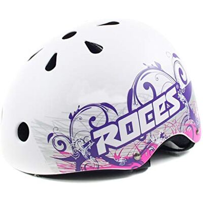 ROCES Tattoo AGGR. Casco, Agresivo Senior, Blanco/Morado, M ROCES Tattoo AGGR. Casco, Agresivo Senior, Blanco/Morado, M