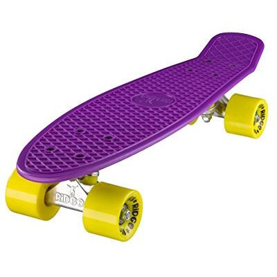 Ridge Retro 22 Skateboard, Color Morado y Amarillo, 55 cm (22'') Ridge Retro 22 Skateboard, Color Morado y Amarillo, 55 cm (22'')