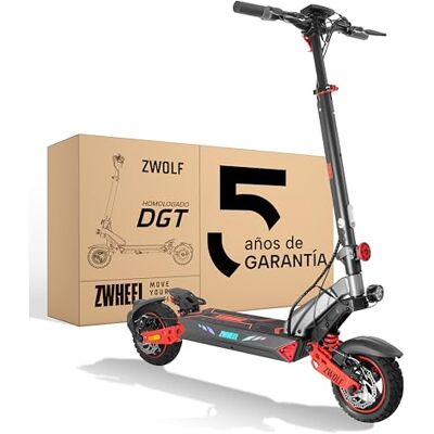 ZWHEEL ZWOLF Patinete Eléctrico Adultos Homologado con Talleres España 50-70 km 5 Años de Soporte Homologado DGT Ruedas 10" Offroad Tubeless Intermitentes App Suspensión Híbrida ZWHEEL ZWOLF Patinete Eléctrico Adultos Homologado con Talleres España 50-70 km 5 Años de Soporte Homologado DGT Ruedas 10" Offroad Tubeless Intermitentes App Suspensión Híbrida
