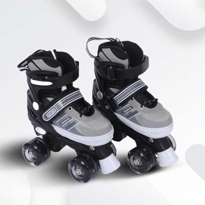 Endless EL1029 Adjustable Roller Skates Medium Size 34 EUR (UK 1.5) 38 EUR (UK 5) for 6 to 12 Years Black Strong Chassis and 70 mm PU Four Flashing Wheels ABEC 7 Bearings Indoor and Outdoor Endless EL1029 Adjustable Roller Skates Medium Size 34 EUR (UK 1.5) 38 EUR (UK 5) for 6 to 12 Years Black Strong Chassis and 70 mm PU Four Flashing Wheels ABEC 7 Bearings Indoor and Outdoor