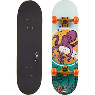 FIREFLY SKB 305 Skateboard, Adultos Unisex, White/Gold/Orange, One Size FIREFLY SKB 305 Skateboard, Adultos Unisex, White/Gold/Orange, One Size